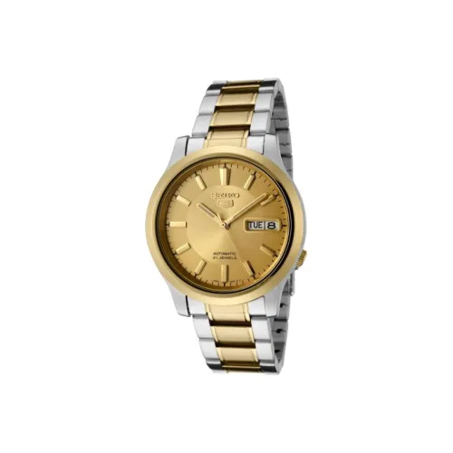 SEIKO Механический механизм часы с ремешком из нержавеющей стали мужской золотой циферблат модель SNK792K1