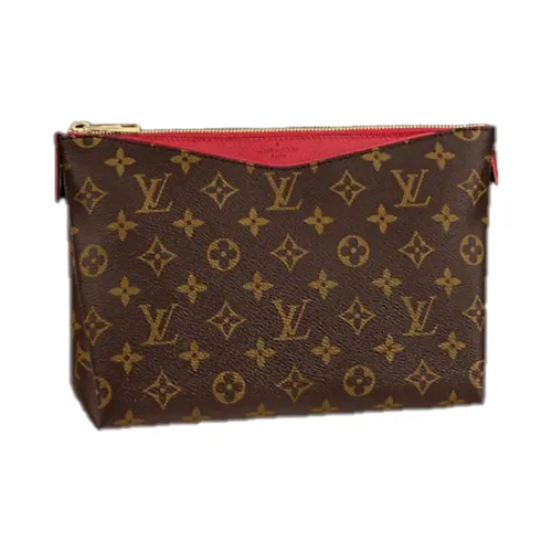 LOUIS VUITTON Pallas Покрытый холст Легенда Косметичка Makeup Bag Стандартный Женские Вишнево-красный