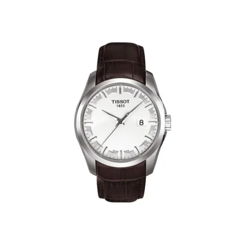 Tissot Classic Collection Кварцевый механизм Мужские часы Циферблат 39 мм Белый корпус из нержавеющей стали