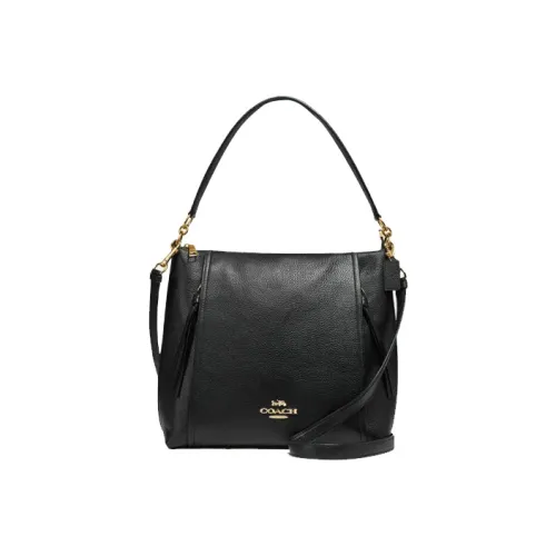 COACH Marlon Коровья кожа Сумка на плечо Сумка среднего размера Женская Черная