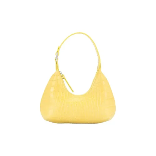 By Far Крокодиловый узор Коровья кожа Сумка на плечо Сумка-полумесяц Сумка Сумка через плечо Мини Женская Cataract Желтый