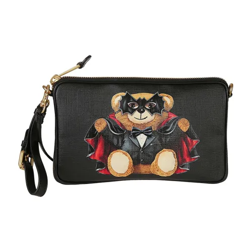 MOSCHINO PU (полиуретан) Полиуретан Маленькая Квадратная Сумка-Клатч Сумка через плечо Унисекс Черный