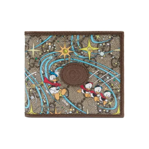 GUCCI Disney x Gucci Холст с кожей Кошелек Унисекс Эбеновый