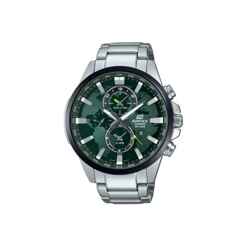 CASIO EDIFICE Collection Кварцевый механизм Металлический ремешок Часы Мужские Зеленый циферблат