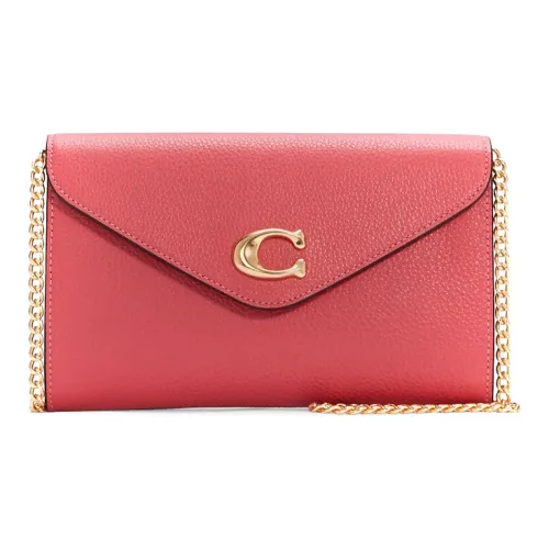 COACH Tammie Сумка-конверт из галечной кожи сумка через плечо маленькая женская клубничный красный