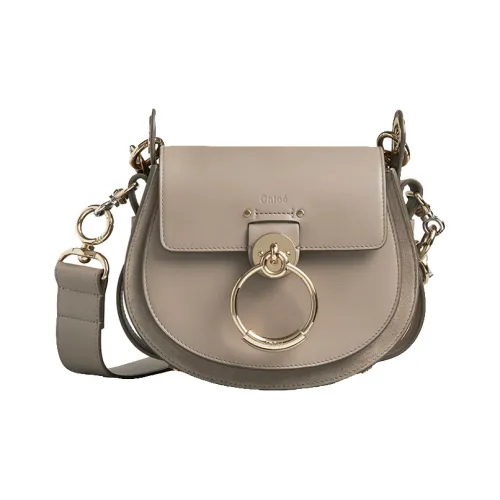 Chloe Chloé сумки Гладкая отделка Телячья кожа Пэчворк Замша Сумка через плечо Сумка Маленькая Женская Серый
