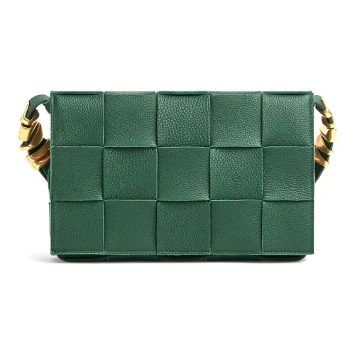 Bottega Veneta Cassette Корова Кожа Tofu Сумка Camera Сумка Плечевая Сумка Женская Темно-Зеленая