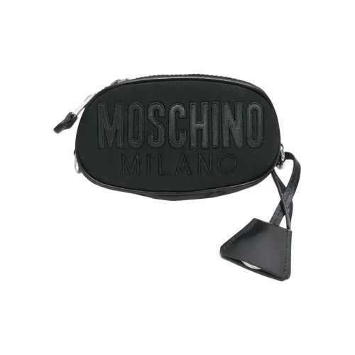 MOSCHINO Хлопок Коровья кожа Талия Сумка Грудь Сумка Средний Женские Черный