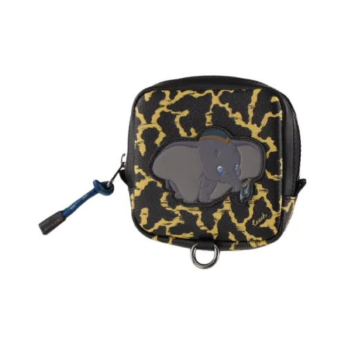 COACH Disney Disney Сумочка для украшений Покрытый холст Мелочь Кошелек Мини Женские Желтый