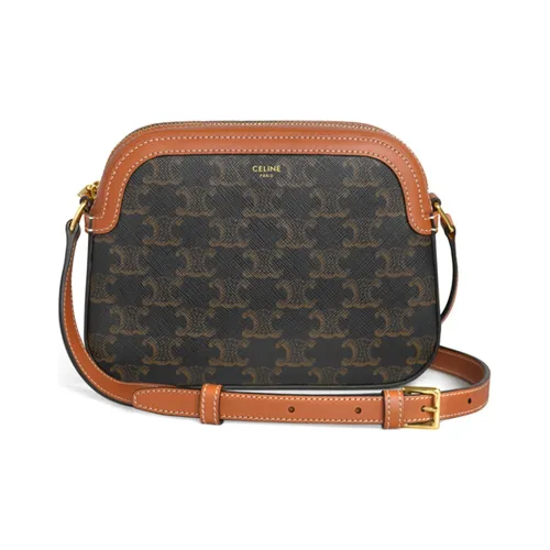 CELINE Коровья кожа Camera Сумка Сумка через плечо Маленькая Женская Рыжевато-коричневый