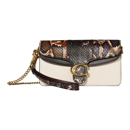 COACH Tabby Кожа Сумка через плечо Женская Белая Черная Многоцветная