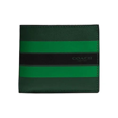 COACH 3 IN 1 Wallet из кожи 3-в-1 кошелек обычный мужской армейский зеленый