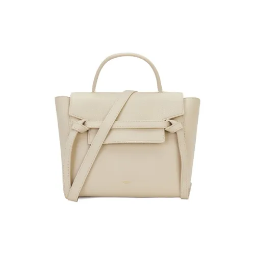 CELINE Ремень Grained Телячья кожа Сумка сома Сумка Женские Candy Color Бежевый