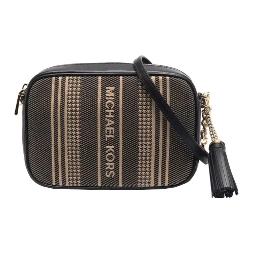 MICHAEL KORS Jet Set Холст Плечевая Сумка Женская Коричневая и Черная