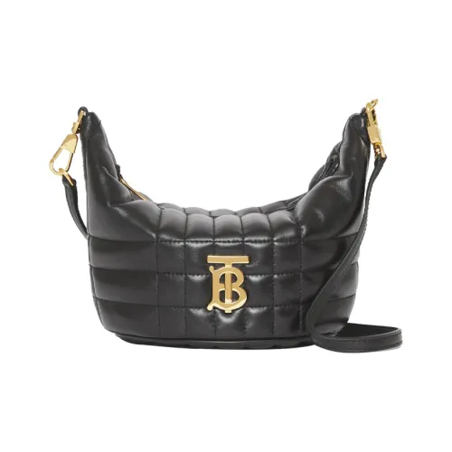 Burberry Lola Сумка из овечьей шкуры Полумесяц Сумка через плечо Женская Черная