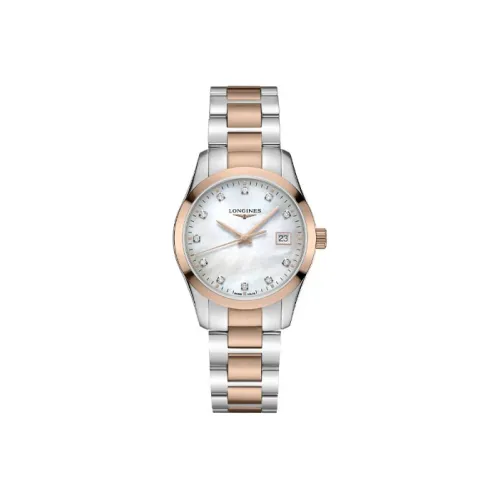 Longines Quartz Movement Женские часы Conquest Classic Collection 34 мм Белый