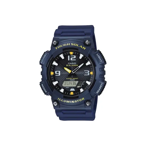 CASIO Collection YOUTH Collection Круглый Аналоговый Кварцевый Механизм Смольный Ремешок Часы Мужские Черный Циферблат AQ S810W 2A