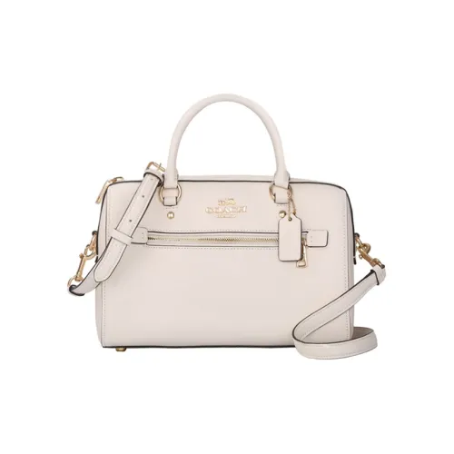 COACH Rowan Кожа Бостон Сумка Ведрообразная Сумка Сумка через плечо Ручная Сумка Сумка через плечо Большая Женская Мел Белый