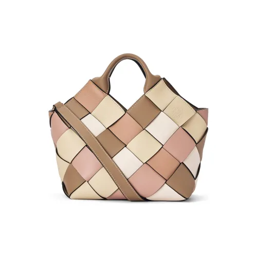 LOEWE Surplus Телячья кожа Корзинка-сумка Переносная Сумка через плечо Маленькая Женская Норковый мех Цвет Коричневый