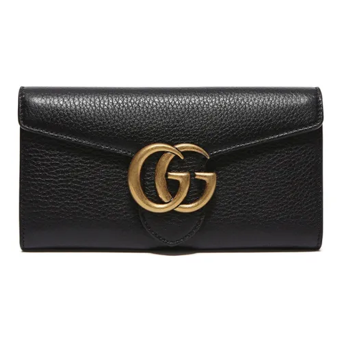 GUCCI GG Marmont Кожа Кошелек Женские Черный