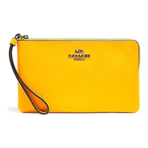 COACH Кожа Клатч Маленький Женский Конфетный Желтый