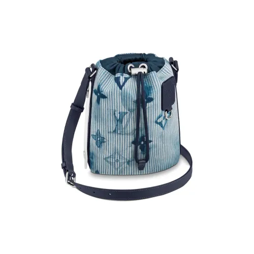 LOUIS VUITTON Летний комплект Холст Ведро Сумка Холст Сумка Курьерская сумка Сумка через плечо Мужская Синяя