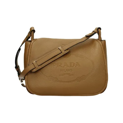 PRADA Сумка через плечо из кожи женская коричневая