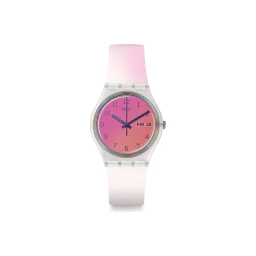 Swatch Quartz Механизм Женские часы Многоцветный Циферблат часов Резиновый Ремень GE719
