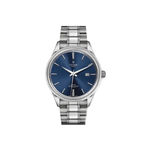 TUDOR Wind Style Collection Автоматический Механический Механизм Мужские Часы 41 мм Синий Циферблат Стальные Оправа Часов Стальной Ремешок