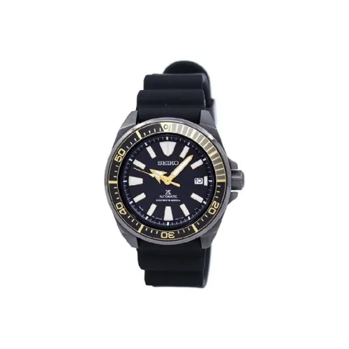 SEIKO Prospe Автоматический Механический Механизм Резиновый Ремешок Часы Мужские Черный Циферблат