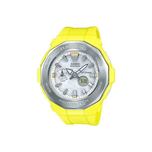 CASIO Малыш G Коллекция Кварцевый механизм Смольный ремешок Часы Женские Серебристый циферблат