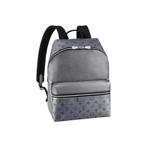 LOUIS VUITTON Discovery Холст с покрытием из кожи Taïga Рюкзак Маленький Мужской Серый Черный