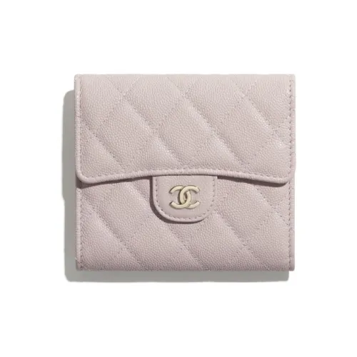 CHANEL Classic Flap CF Икорный Телячья кожа Золотой тон Замок Женские Розовый