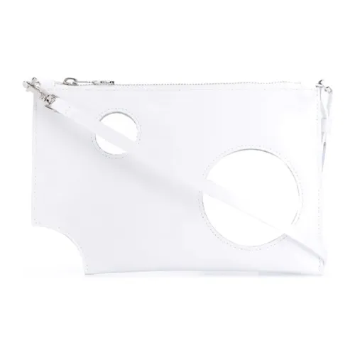 Off Белый Натуральная кожа Одно плечо Клатч Женская Белый