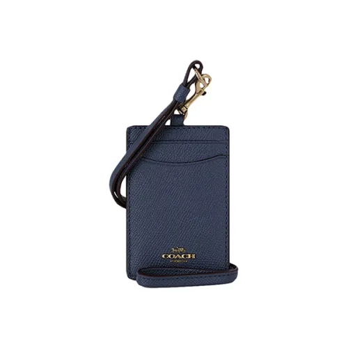 COACH Lanyard Кожа Держатель удостоверения Картхолдер Женские Синий