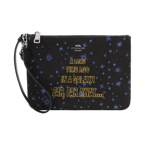 COACH X Star Wars Коллаборация Gallery Холст с гладкой кожей Клатч Средний Женские Черный