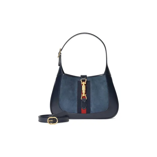 GUCCI Jackie 1961 Замша с кожаными вставками лунный свет сумка через плечо маленькая женская синяя