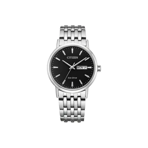 CITIZEN Светильник Кварцевый механизм Нержавеющая сталь Ремешок Часы Мужские Черный циферблат BM9010 59E