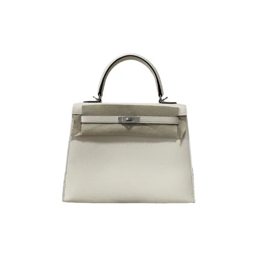 HERMES Kelly Epsom Телячья кожа Сумка Kelly Сумка Женская Nata Кремово-белый Окра Охра Кремово-белый