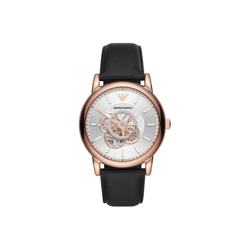 EMPORIO ARMANI Наручные часы Механический механизм Кожаный ремешок Черепный циферблат Мужские часы