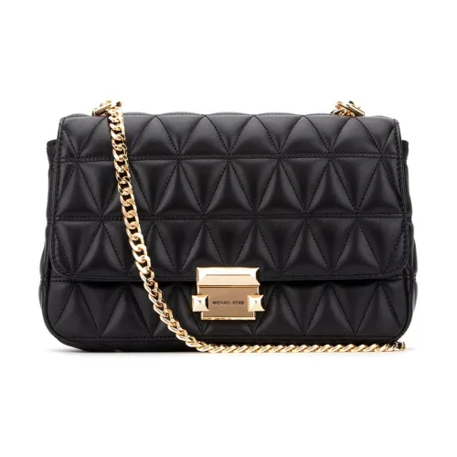 MICHAEL KORS Sloan Овчина Пэчворк из кожи Маленькая квадратная сумка Сумка через плечо Средний Женские Черный