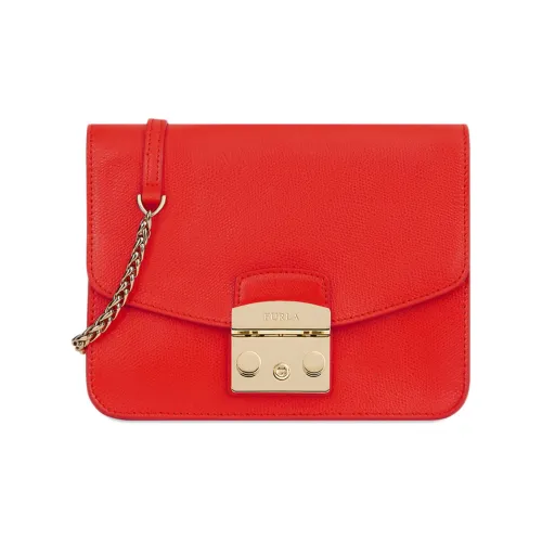 Furla Metropolis Collection Коровья кожа Свинка Сумка Сумка через плечо Маленькая Женская Красная