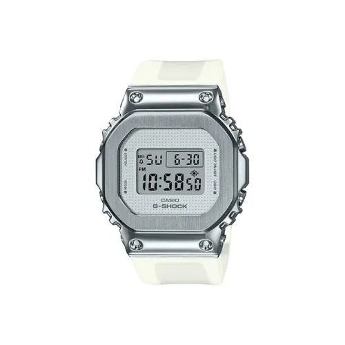CASIO Full Metal Коллекция Квадратный циферблат Кварцевый механизм Смольный ремешок Часы Мужские Белый циферблат