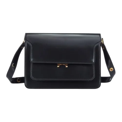 MARNI Основная часть Телячья кожа Аккордеонная сумка Сумки через плечо Сумка на плечо Женская Черная