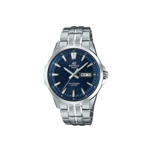 CASIO EDIFICE Солнечный кварцевый механизм нержавеющая сталь ремешок часы 42,5 мм мужские синий циферблат