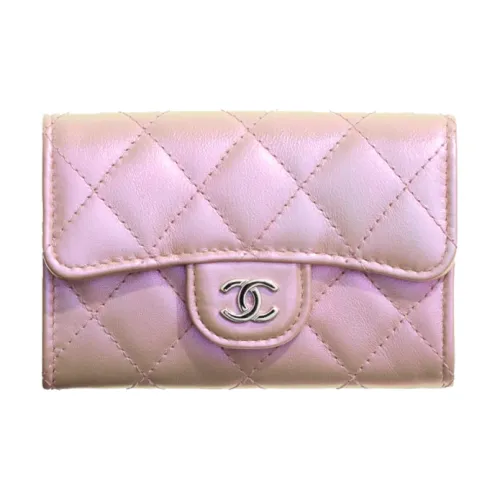 CHANEL 21K Winter Радуга Телячья кожа LIP COVER Кошелек для карт Женские Светло-розовый Красный
