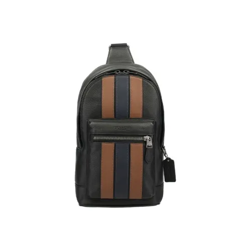 COACH West Кожа Сумка через плечо Сумка на плечо Сумка через плечо Маленькая Мужская Черная Коричневая Многоцветная