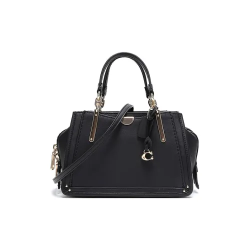 COACH Кожа Портативный Crossbody Сумка Сумка через плечо Маленькая Женская Черная