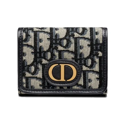DIOR 30 Montaigne Холст Кошелек Женский Синий