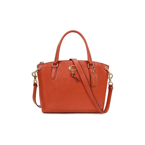 COACH Remi Litchi Grain Leather Crossbody One Shoulder Bag Medium Women's Red